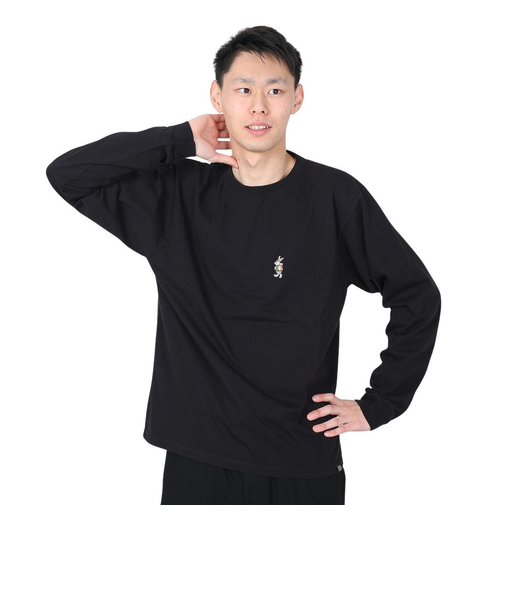 クリフメイヤー（KRIFF MAYER）ワンポイント シンプル 長袖Tシャツ キャンプラビットロンT ミニ刺繍 2337808-19:BLACK ブラック ユ…