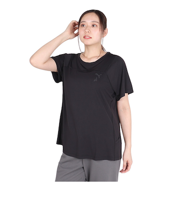 プーマ（PUMA）接触冷感 軽量 半袖シャツ W SS クール セル トライル ティー 524912 01 ブラック