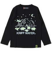 クリフメイヤー（KRIFF MAYER）ジュニア Tシャツ 長袖 UVさらすべ蓄光白亜ロンT 2337844K-19:BLACK ブラック UVケア