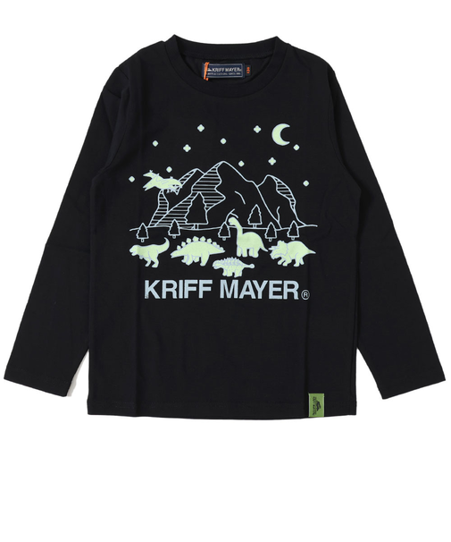 クリフメイヤー（KRIFF MAYER）ジュニア Tシャツ 長袖 UVさらすべ蓄光白亜ロンT 2337844K-19:BLACK ブラック UVケア