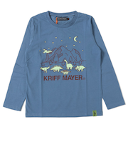 クリフメイヤー（KRIFF MAYER）ジュニア Tシャツ 長袖 UVさらすべ蓄光白亜ロンT 2337844K-70:SAX サックス UVケア