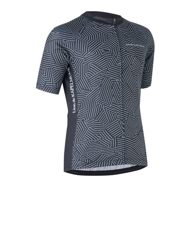 カペルミュール(KAPELMUUR)サイクリング ウェア 半袖 D ストライププリント ジャージ lihs1037-BK UVカット 日焼け防止