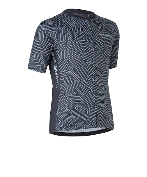 カペルミュール(KAPELMUUR)サイクリング ウェア 半袖 D ストライププリント ジャージ lihs1037-BK UVカット 日焼け防止