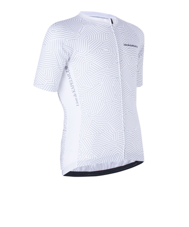 カペルミュール(KAPELMUUR)サイクリング ウェア 半袖 D ストライププリント ジャージ lihs1037-WH UVカット 日焼け防止