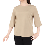 吸水速乾 ボートネック 半袖Tシャツ ZTFAT46-003 ベージュ