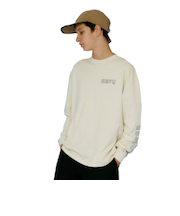 スリーブプリント ロングスリーブTシャツ 19822010  IVR
