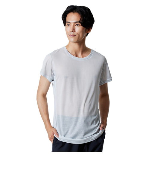 ミズノ（MIZUNO）カルエアー 半袖アンダーシャツ インナー クルーネック C2JAB11104 シルバー