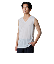 ミズノ（MIZUNO）カルエアー 速乾 アンダーシャツ Vネック ノースリーブ C2JAB11304 シルバー