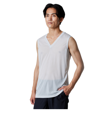 ミズノ（MIZUNO）カルエアー 速乾 アンダーシャツ Vネック ノースリーブ C2JAB11304 シルバー