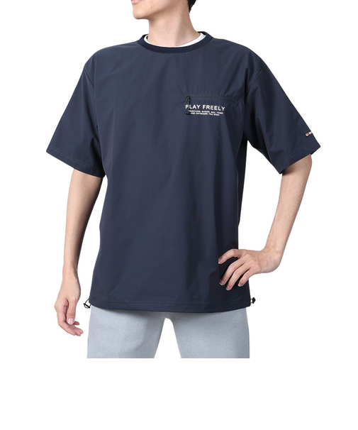 ボンファイアー（Bonfire）速乾 撥水 ストレッチ BACKMESH.P 半袖 Tシャツ 50BNF4SCD2312 NVY ネイビー ポケッタブル