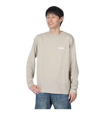 ボンファイアー（Bonfire）速乾 ドライ バックプリント 長袖Tシャツ RAINBOW TROUT ニジマス 50BNF4SCD2311 BEG ベージュ