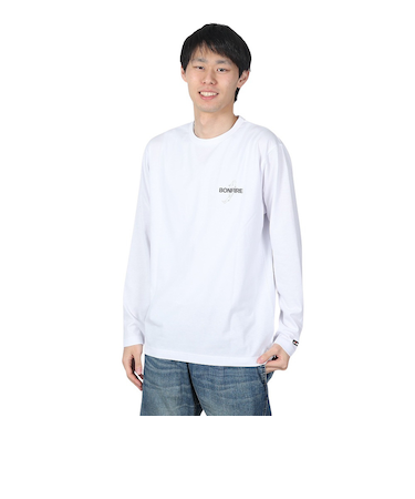 ボンファイアー（Bonfire）速乾 ドライ バックプリント 長袖Tシャツ RAINBOW TROUT ニジマス 50BNF4SCD2311 WHT ホワイト