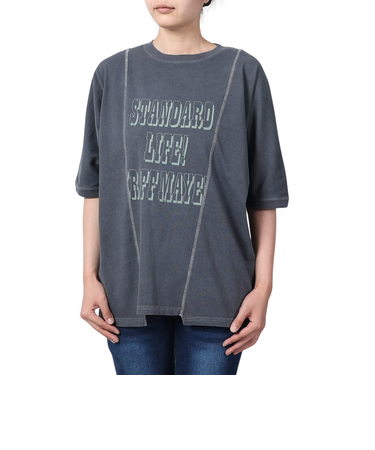 クリフメイヤー（KRIFF MAYER）リメイク風 ピグメント モモンガ 半袖Tシャツ 2347203L-17 CHARCOAL