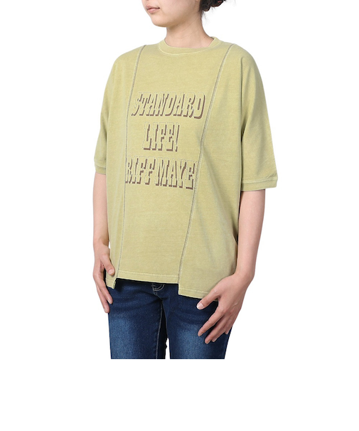 クリフメイヤー（KRIFF MAYER）リメイク風 ピグメント モモンガ 半袖Tシャツ 2347203L-64 L/GREEN