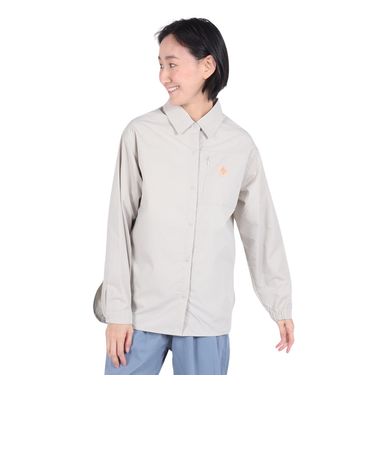 クリフメイヤー（KRIFF MAYER）長袖シャツ ヘムラウンド オーバー シャツ 2344402LX:20:BEIGE ベージュ 速乾 静電ケア