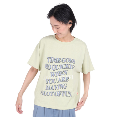 クリフメイヤー（KRIFF MAYER）接触冷感 吸水速乾 半袖 ウェットプロテクト ユル Tシャツ ロゴ 2347880LX:64:L/GREEN グリーン