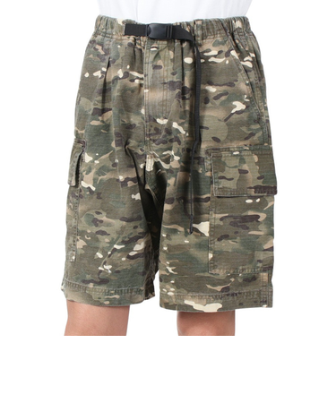 ワイルドシングス(WILD THINGS)高耐久 バイオウォッシュ加工 カモリップ ショートパンツ WT24040AD-CAMO カーキ
