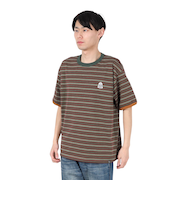 クリフメイヤー（KRIFF MAYER）チルタイムマルチボーダー半袖Tシャツ 2343100-29:BROWN