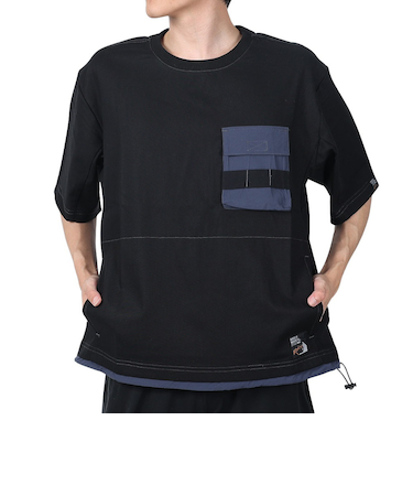 クリフメイヤー（KRIFF MAYER）ROKXコラボ 布帛Tシャツ 2345103-19:BLACK