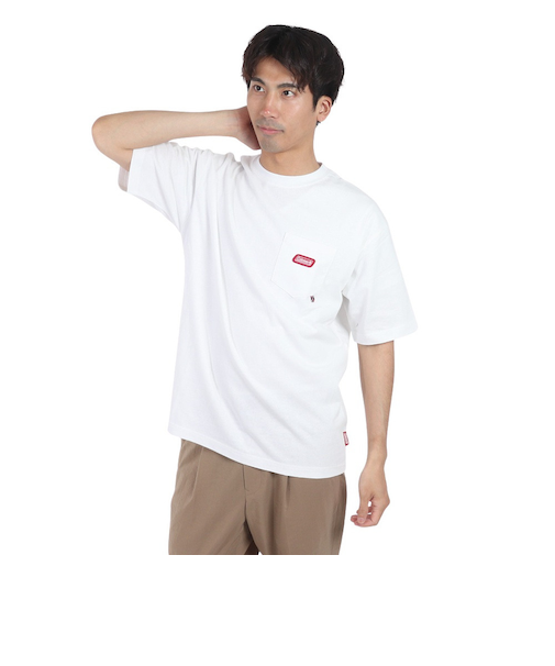 コールマン（Coleman）共地ポケット付き 半袖 Tシャツ X5430A WHT