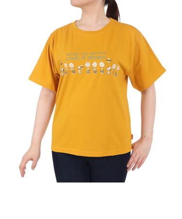 クリフメイヤー（KRIFF MAYER）スヌーピー半袖ゆるTシャツ チャーリー 2357819L:55:YELLOW 速乾
