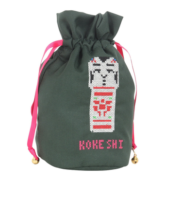 アミナ（amina）交差縫い巾着 7CRP4201 GR KOKESHI