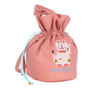 アミナ（amina）交差縫い巾着 ショルダー バッグ 7CRP4202 PK NEKO
