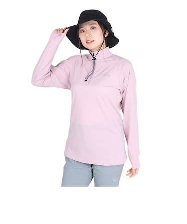 POLEWARDS（POLEWARDS）長袖 DRY COMFORT ハーフジップ Tシャツ PW2RHB10 SPNK ピンク 吸汗速乾 ストレッチ