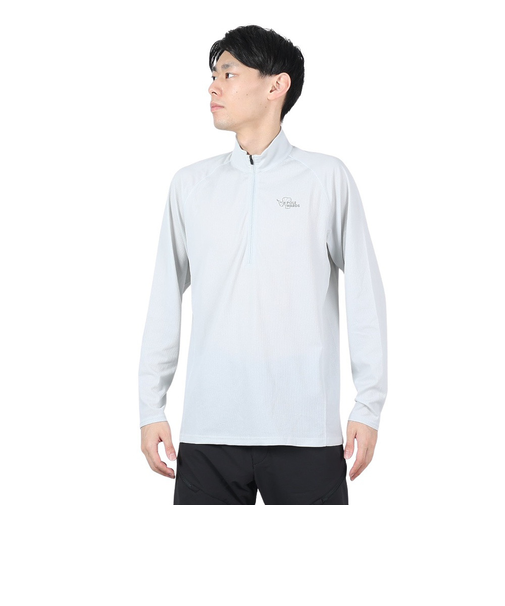 POLEWARDS(POLEWARDS)長袖Tシャツ ロンT DRY COMFORT ハーフジップTシャツ PW2RJB03 IGRY グレー 吸汗速乾 スト…