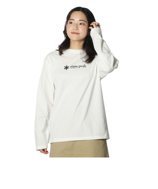 スノーピーク（snow peak）Soft Cotton ロゴ 長袖 Tシャツ SW-24SU201 WH