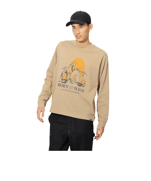 ジャックウルフスキン(JackWolfskin)ウルフプリント ロングスリーブTシャツ A63977-A0030