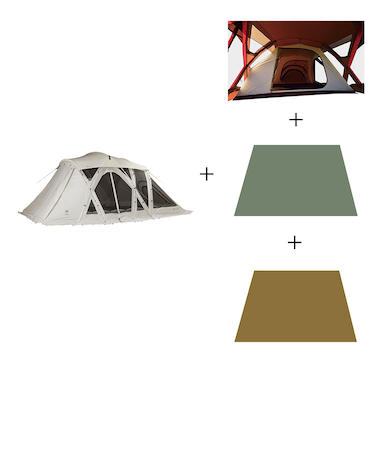 スノーピーク(snow peak)テントセット キャンプ 4~6人用 野遊びセット リビングシェルロングPro.アイボリーセット FK-346