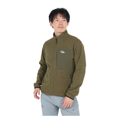 POLEWARDSアウター フリース ジップアップ エアロフリース ジャケット PW2SJZ01 OLV オリーブ 軽量 保温