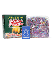 着火剤 燃料 BBQ 焚き火 キャンプ らくらくチャッカー 50g 箱入 マッチ付き 163-53