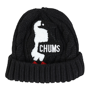 チャムス（CHUMS）ニット帽 ニットキャップ ブービーニットワッチ CH25-1065-K001 ブラック ケーブル編み ブービーロゴ ちくちくが少ない
