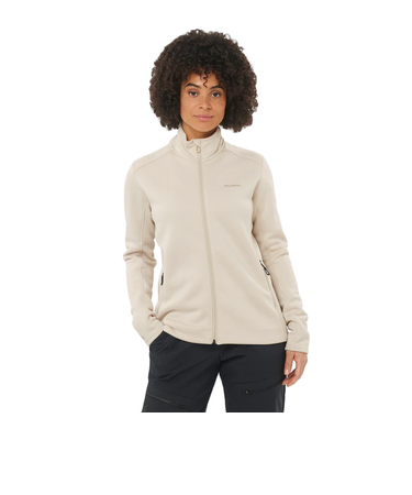 サロモン(SALOMON)フルジップ フリース ミドルレイヤージャケット ESSENTIAL MIDWARM LC2327200 アイボリー 撥水