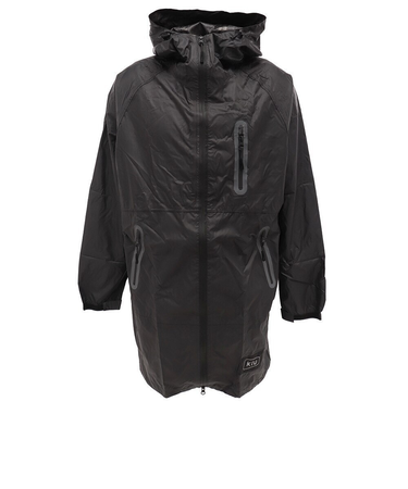 キウ（Kiu）レインコート レインジップアップ K116-900 BK (B) レインポンチョ ロング丈 おしゃれ 黒 ブラックレインウェア 防災