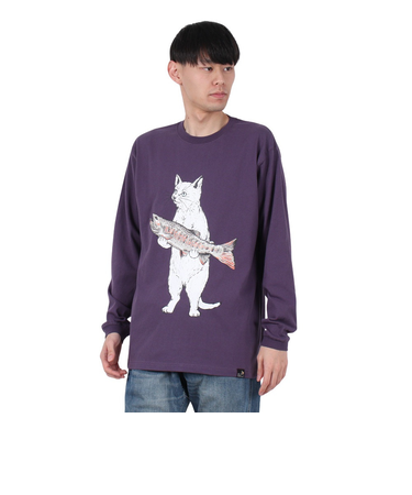 ゴースローキャラバン（GOSLOWCARAVAN）イワナ猫 長袖Tシャツ 341902 VLT