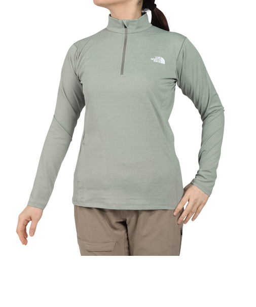 ザ・ノース・フェイス（THE NORTH FACE）長袖Tシャツ ロンT フラッシュドライ 3Dジップアップ NTW12201 IG 速乾