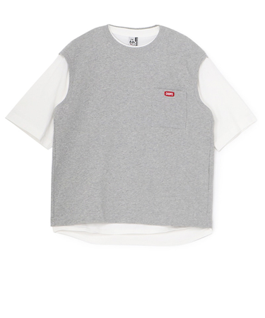 チャムス（CHUMS）半袖Tシャツ + ベスト キーストーン レイヤードTシャツ CH00-1493-G005 グレー 重ね着 セット