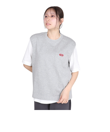 チャムス（CHUMS）半袖Tシャツ + ベスト キーストーン レイヤードTシャツ CH10-1493-G005 グレー 重ね着 セット
