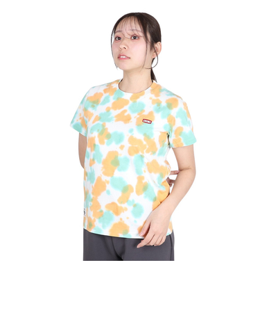 チャムス（CHUMS）半袖Tシャツ エルブレスコラボ LB ロゴ Glow Tシャツ CH11-2574-Z358 オレンジ×グリーン 蓄光 綿100