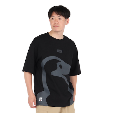チャムス（CHUMS）半袖Tシャツ ビッグブービーTシャツ CH01-2526-K001 ブラック 綿100 オーバーサイズ