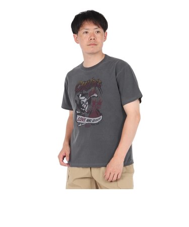チャムス(CHUMS)半袖Tシャツ 70メタルバンドTシャツ CH01-2533-K001 ブラック 綿100 ヴィンテージ加工