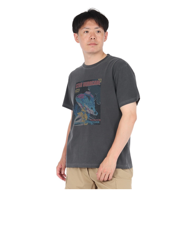 チャムス（CHUMS）半袖Tシャツ チャムススターハリケーンTシャツ CH01-2529-K001 ブラック 綿100 ピグメント加工
