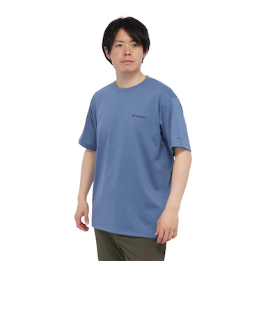 コロンビア(Columbia)HARBOR TO VALLEY グラフィック 半袖Tシャツ PM0728 456 ブルーグレー 速乾