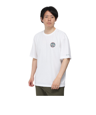 コロンビア(Columbia)半袖Tシャツ CEDER TRAIL グラフィック AE5759 100 ホワイト 速乾