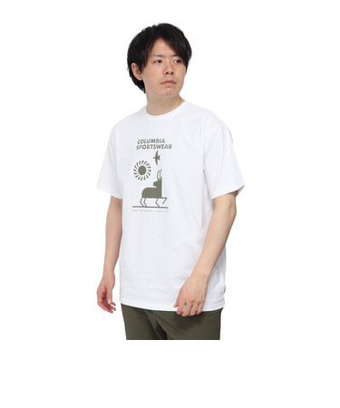 コロンビア（Columbia）半袖Tシャツ EXPLORERS CANYON AE2306 102 ホワイト