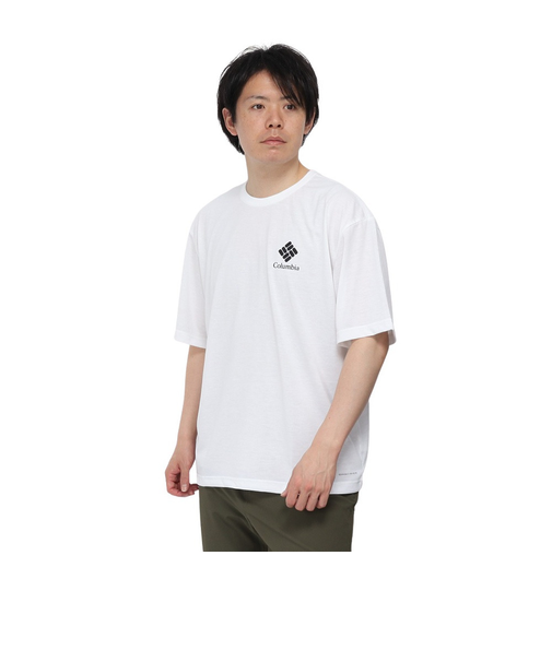 コロンビア（Columbia）半袖Tシャツ CEDER TRAIL グラフィック AE5759 101 ホワイト 速乾