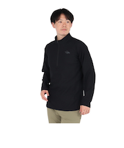 POLEWARDS(POLEWARDS)長袖Tシャツ ロンT Woolmesh ハーフジップ PW2TJB01 BLK ブラック